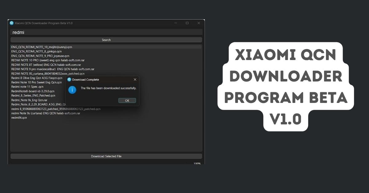 Xiaomi QCN Downloader Program